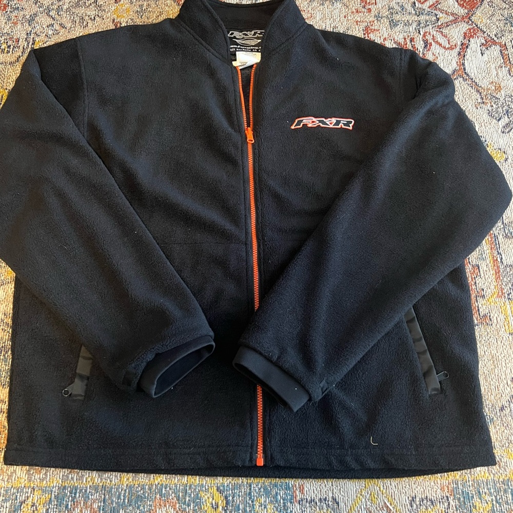 FXR Black Fleece Jacket with Orange Details